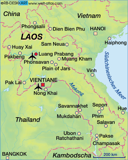 laos regions map